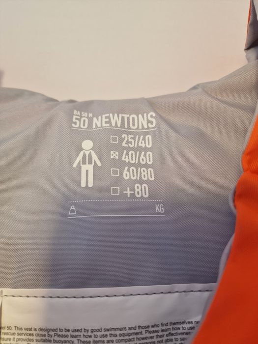 Vestă de flotabilitate ITIWIT 50 N – nouă, 40-60 kg