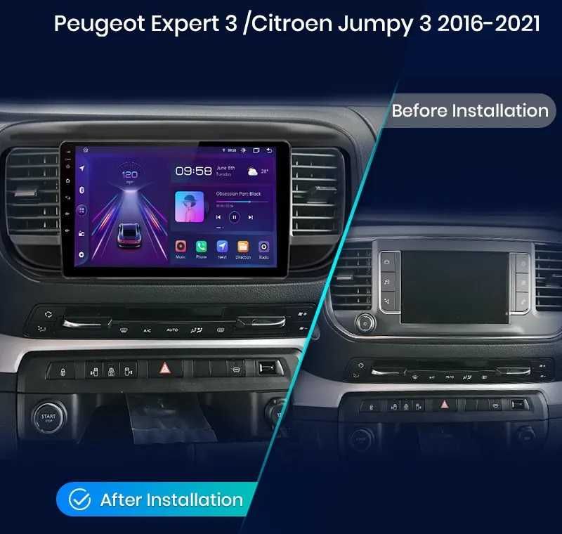Navigatie Dedicata Android Peugeot Expert/Citroen Jumpy 3, 9 Inch,WiFi