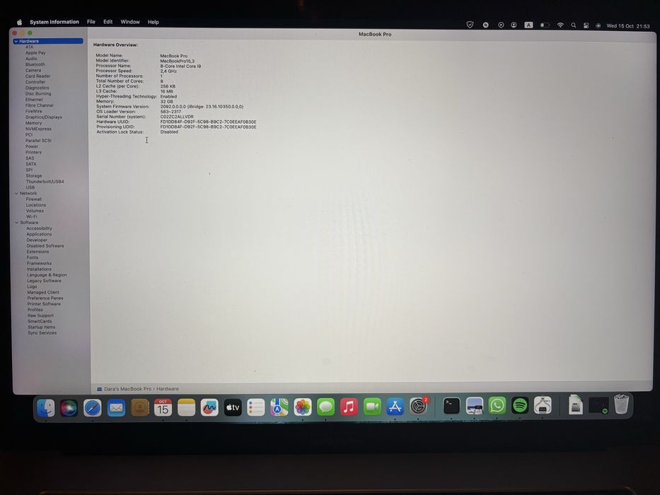 MacBook Pro i9 • 32GB • 2TB SSD • Dual GPU