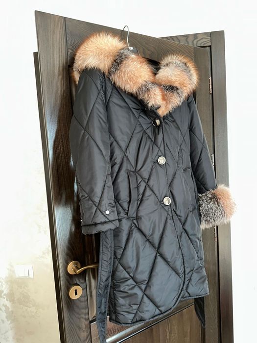 Geaca parka cu blana naturala de vulpe