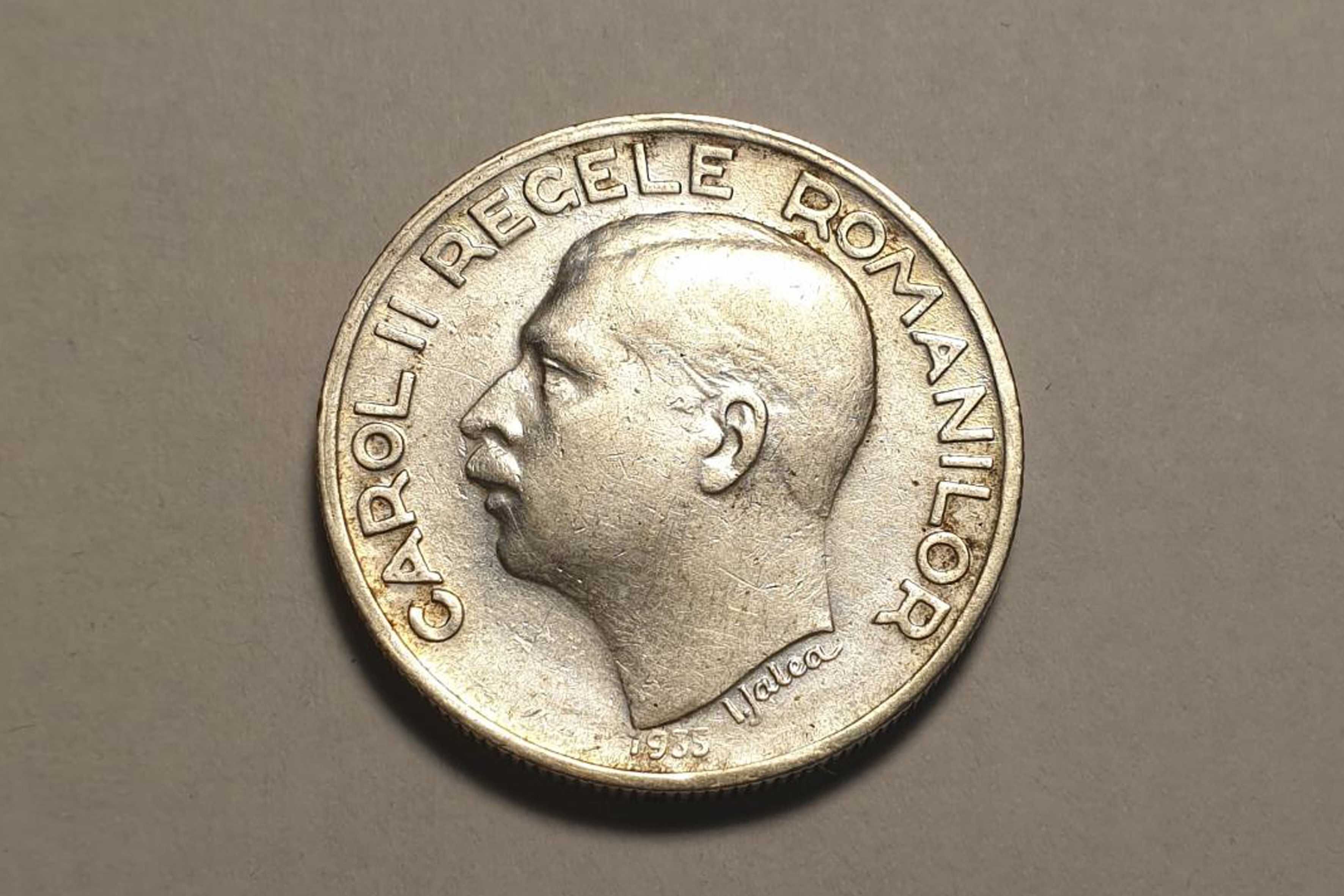 250 lei 1935. Monedă argint, piesă de colecție, Carol al II-lea, rară.