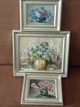 Set tablouri tablou acuarela ulei pictat vintage
