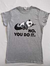 Дамска сива тениска с панда No. You Do It., размер M