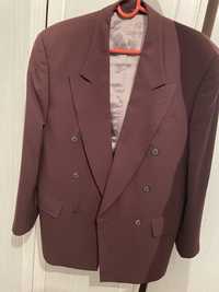 Пиджак двубортный винного цвета