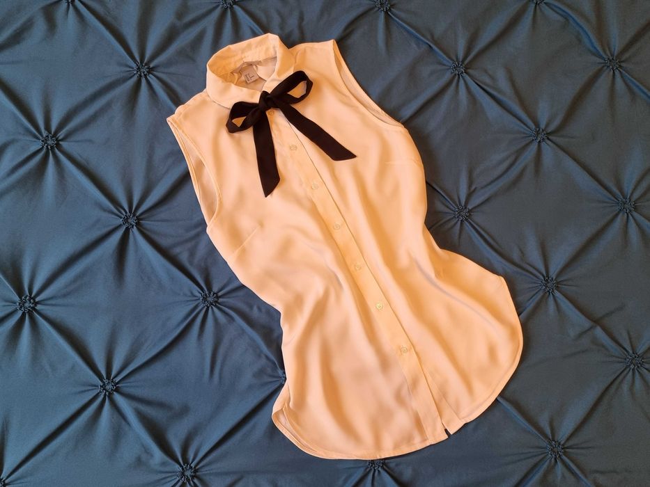 Camasa fara maneci HM, ivory marimea 38