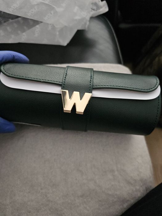 Cutie din piele naturala pentru transport doua ceasuri și bijuterii