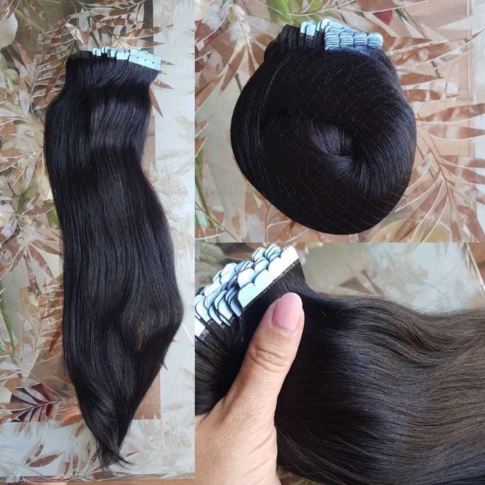 Естествена коса на стикери! 100гр. 40бр.