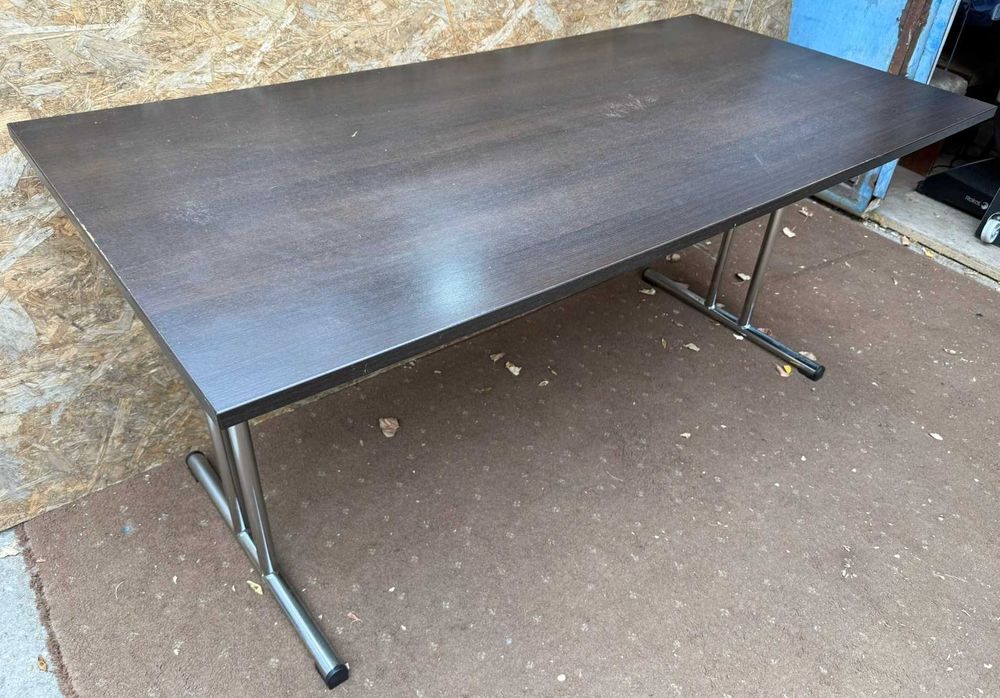 Masa cu picioare metalice pliabile; Masa cu blat 160x80 cm; Birou
