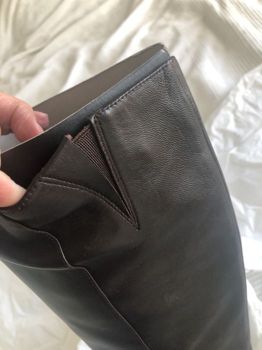 Cizme piele, marimea 38, maro - visiniu