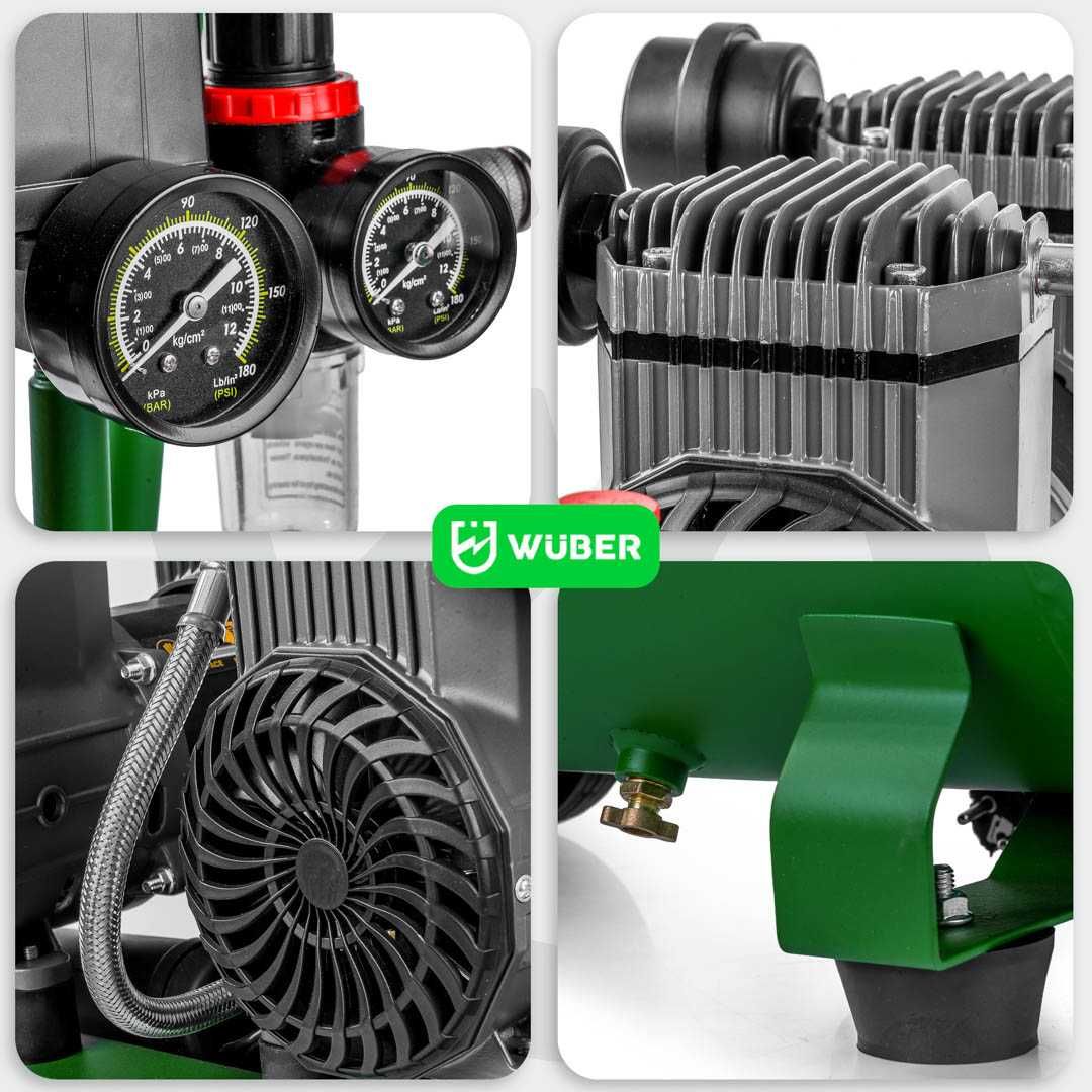 Compresor de aer silentios Wuber, putere 1600W, rezervor 50L, 4 cil