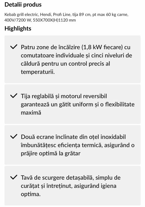 Aparat kebab shaorma electric Hendi NOU
