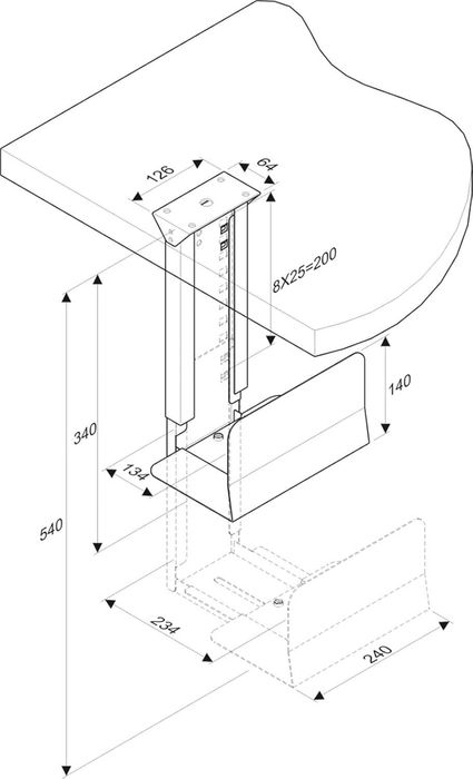 ПРОМО Нова Стойка ROLINE за Компютър за Монтаж Под Плот на Бюро