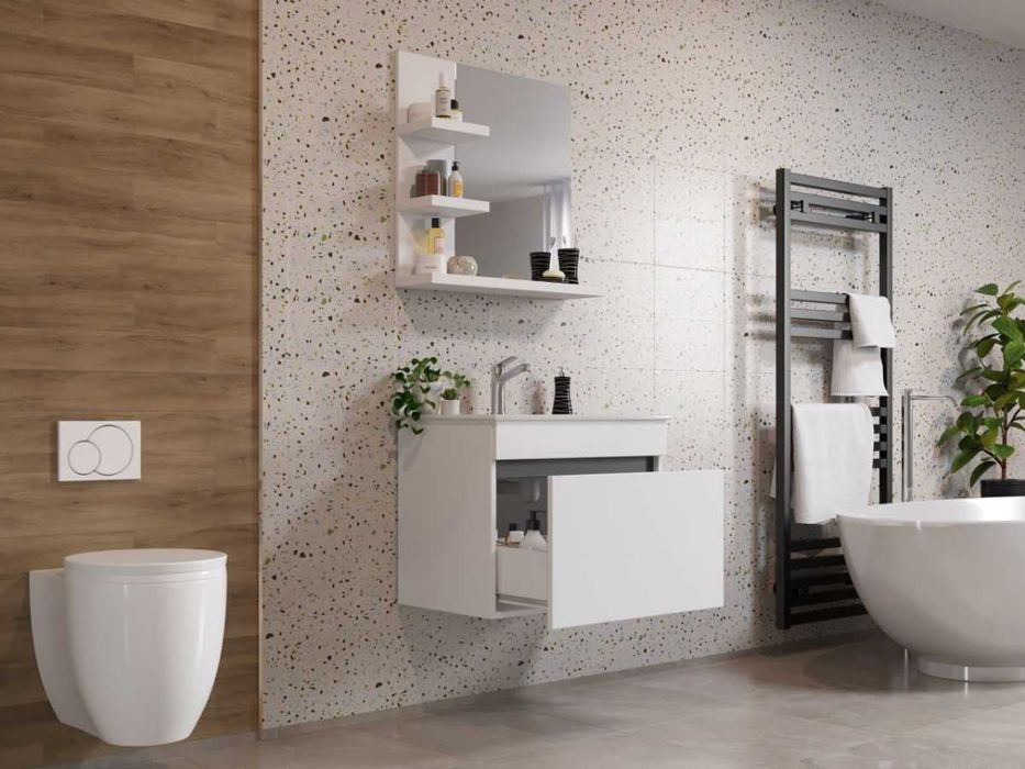 Set Masca Baie Suspendata + Chiuveta 650 + Oglinda 650 Albio