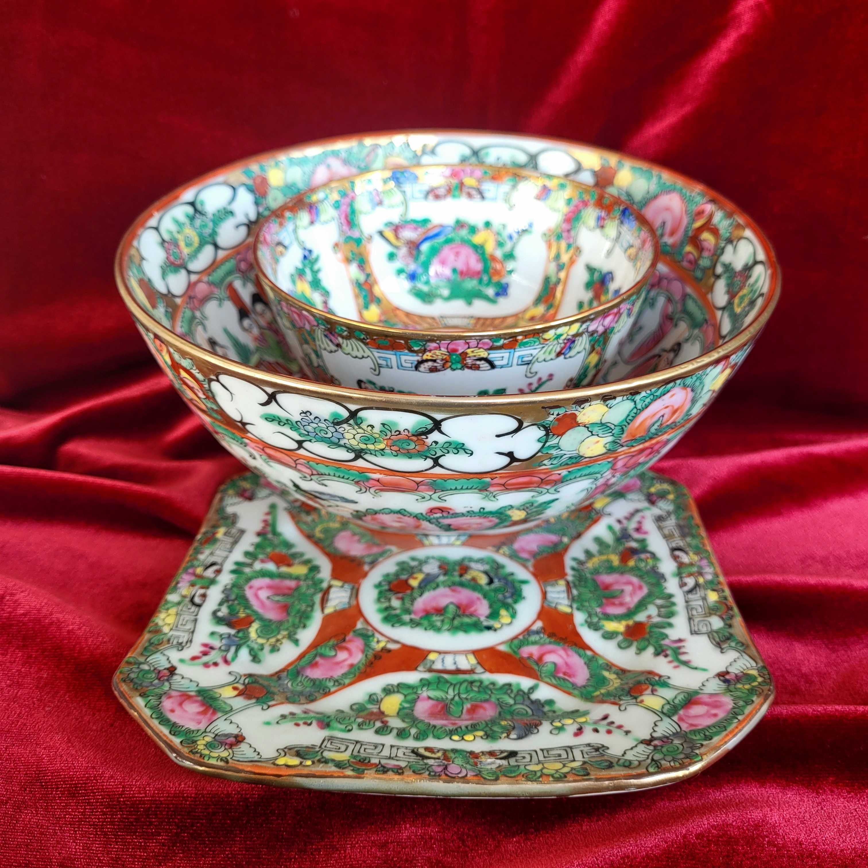 Комплект антикварни купи рьчни рисувани ..