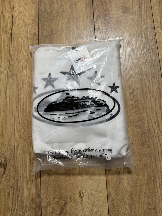 Corteiz 5 Starz Alcatraz Puff Print White Hoodie