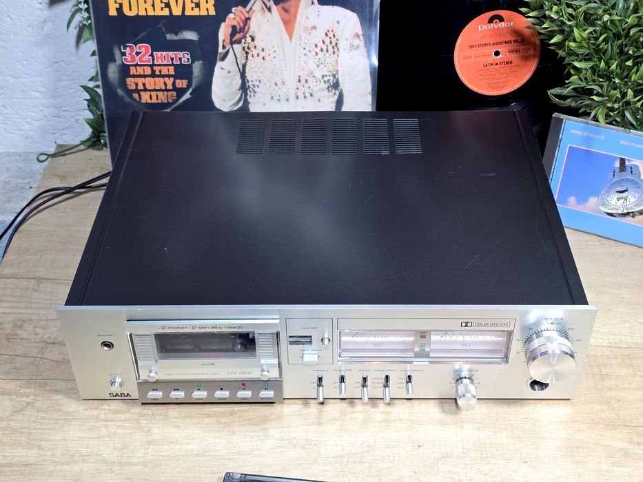 Casetofon deck SABA CD-262, retro argintiu, 2 motor, alloy heads