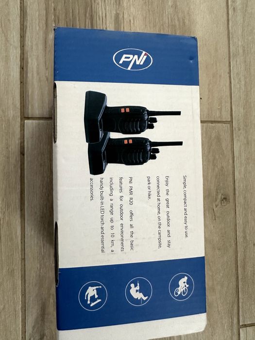 Stație radio portabilă UHF PNI PMR R20 – set 2 bucăți, nou, open box