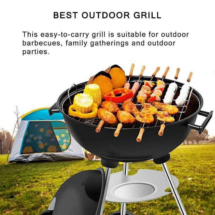 Мангал-гриль с крышкой на колесиках