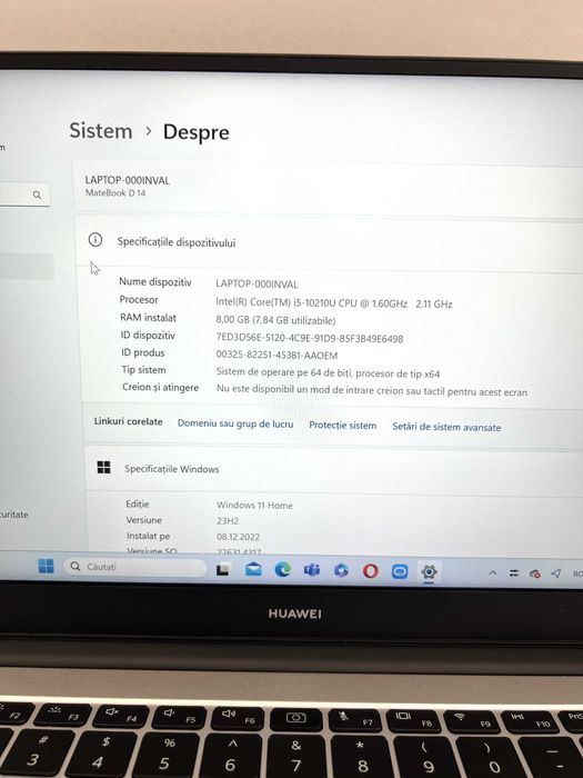 Laptop Huawei MateBook D14, 512GB SSD/8GB RAM, Intel Core i5-10210U!