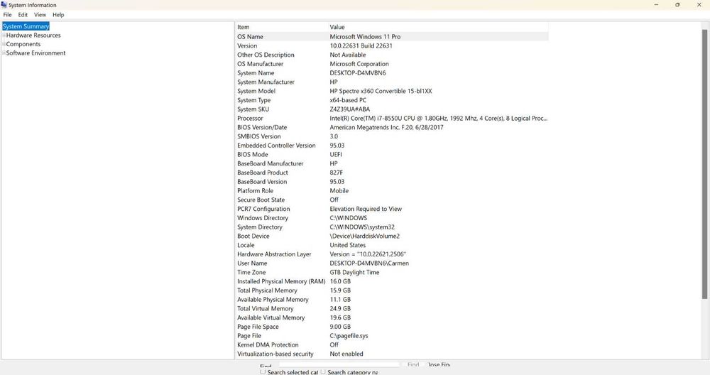 Laptopt HP Spectre x360 i7-8550U 1.8Ghz