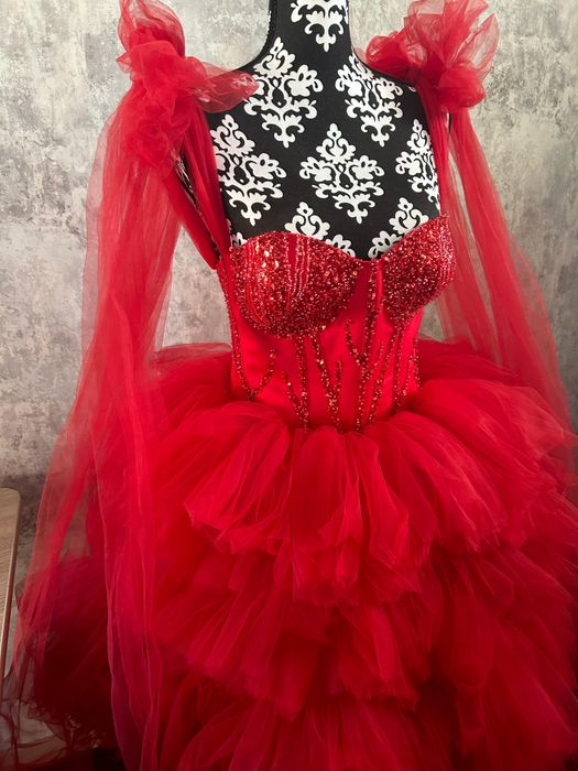 Rochie Nașa Roșie Marian Bulbuc