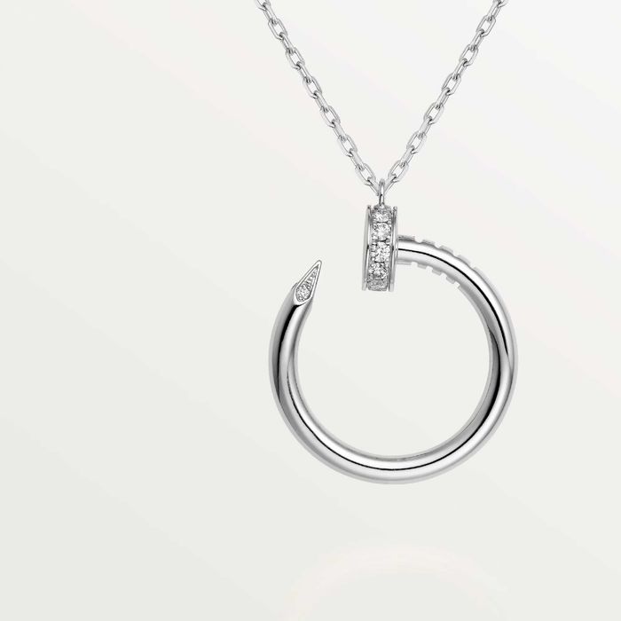 CARTIER Nail Juste un Clou Silver Diamonds Pendant Дамско Колие Пирон