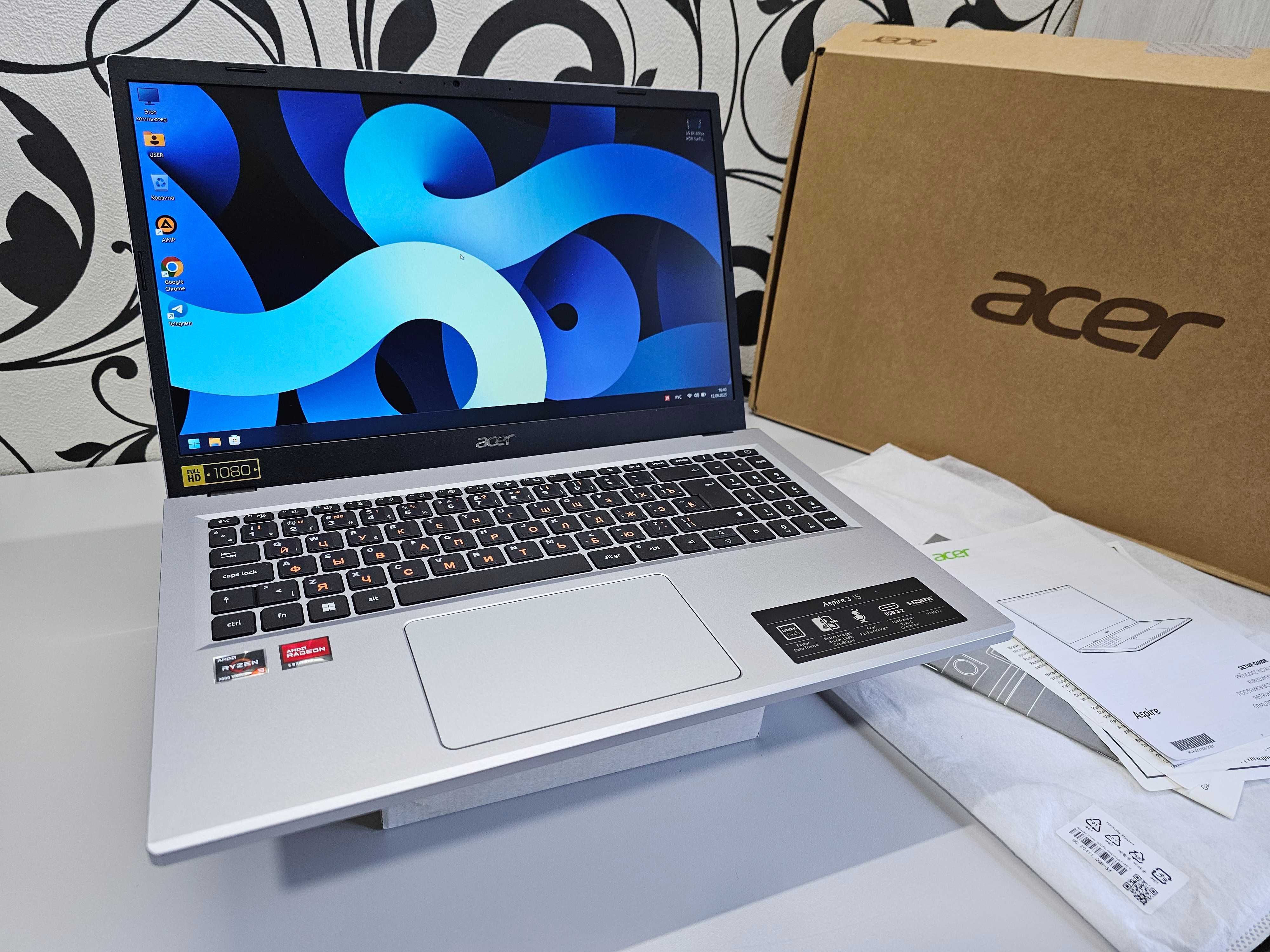 ПРОДАМ Acer A315-24P Ноутбук Ryzen™3-7320U/8GBDDR5/512SSD/15.6"FullHD.
