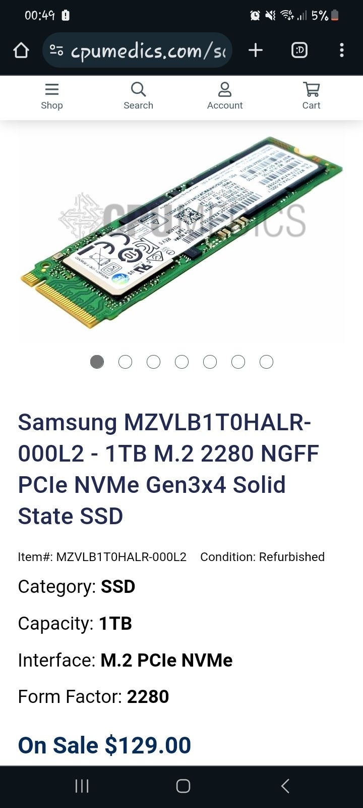 SSD 1TB Samsung NVMe M.2