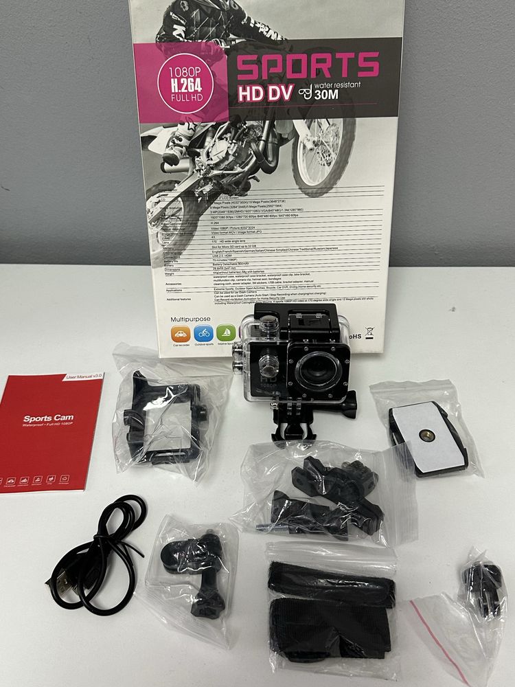 Camera Video Sport HD Rezistenta la Apa Full HD 1080P