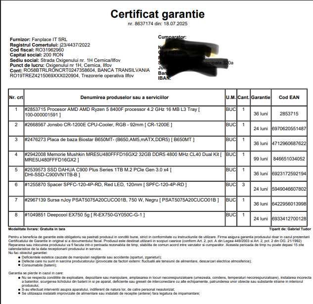 PC gaming Ryzen 5 8400F RX6600