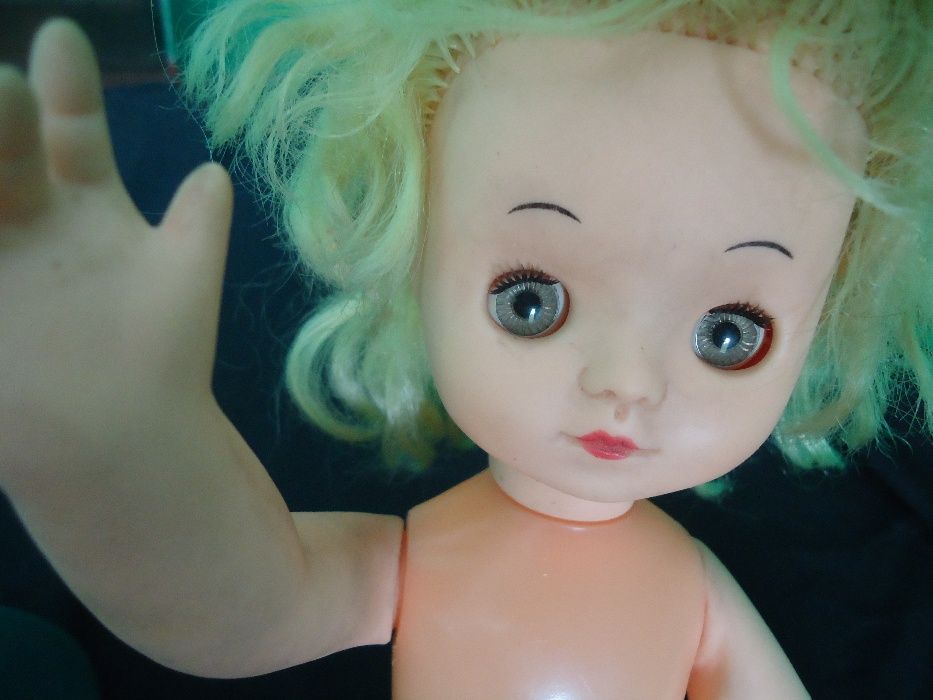 Игрушка Кукла СССР с серыми красивыми глазами - блондинка около 35 см