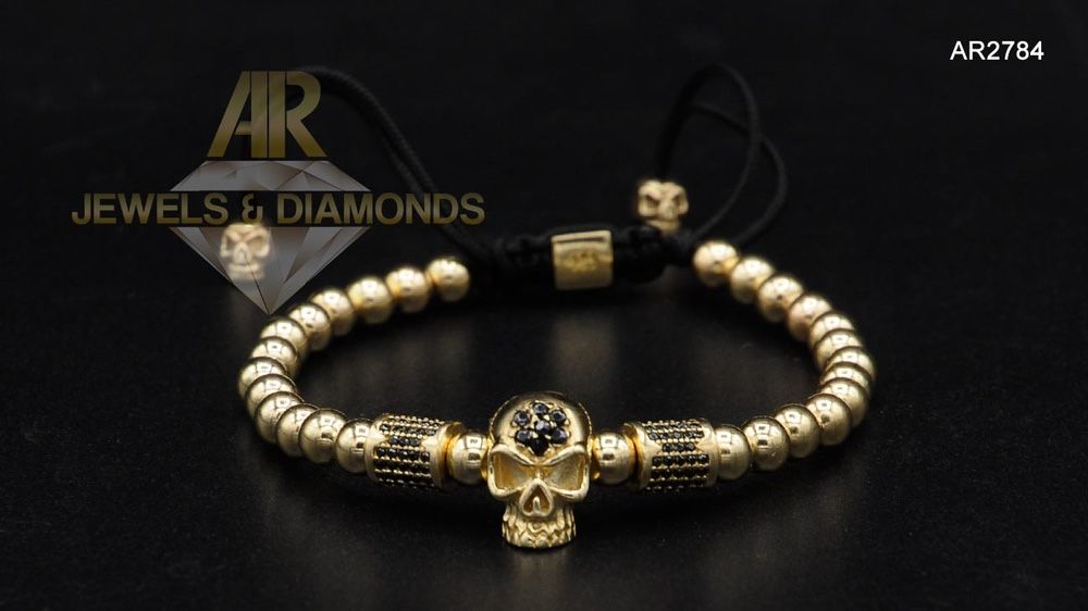 Bratara Aur 14 K model nou unisex SKULL COLLECTION ARJEWELS(AR2748)