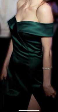 Rochie verde satin