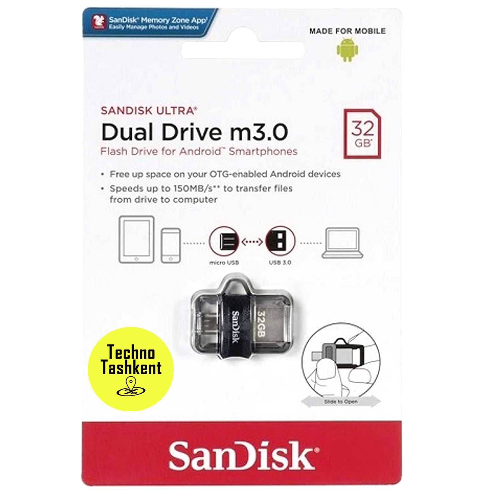 SanDisk Ultra Dual Drive 32gb micro usb 3.0(Garantiya)(Dostavka Bor)