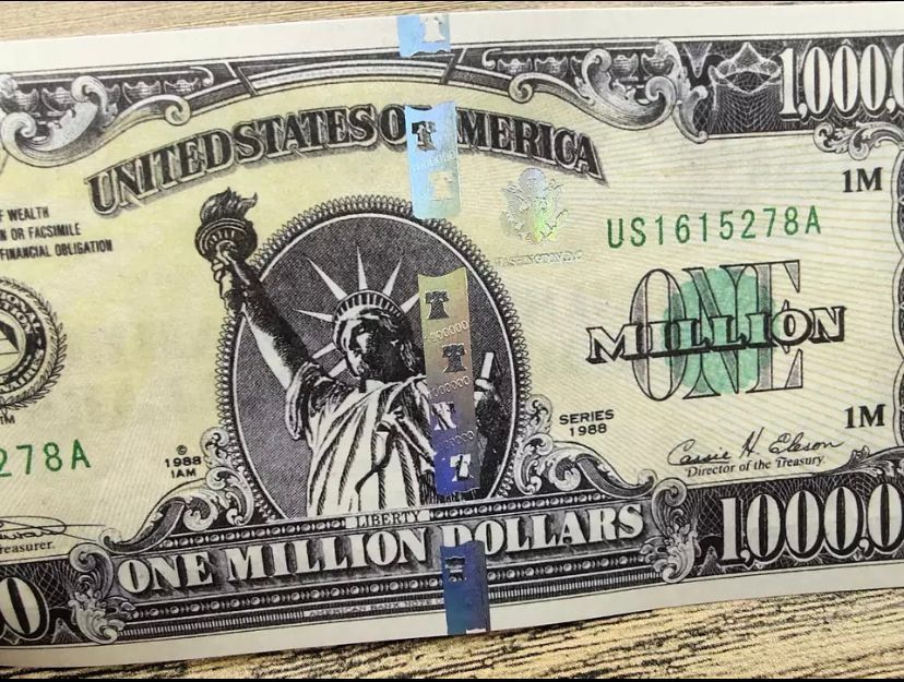 1 Milion Dolari SUA bancnota colectie numar serie unic holograma UV