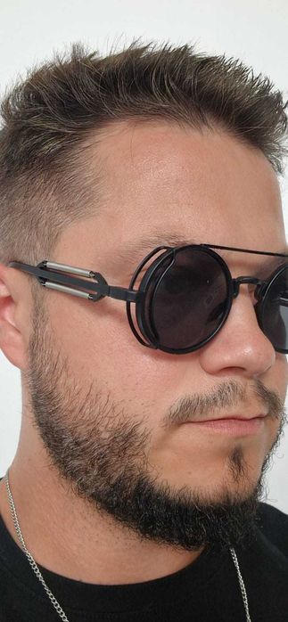 Ochelari de Soare Retro Steampunk – Unisex – Negru Mat