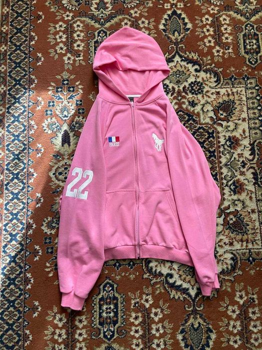 Balenciaga polo zip hoodie pink | size M
