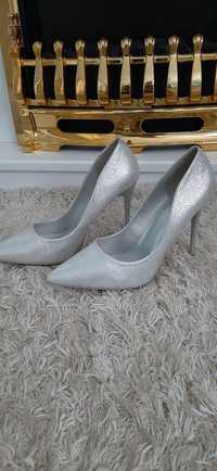 Pantofi stiletto silver/argintii 40