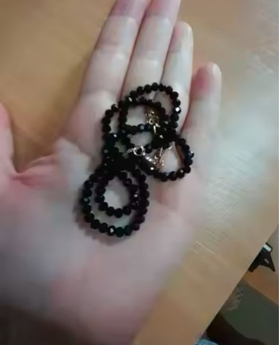 Чокър/Колие от черни естествени камъни