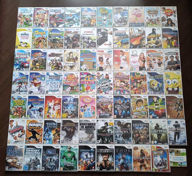 Wii Sports My Sims Call of Duty Disney Thor Medal of Honor Sponge Bob