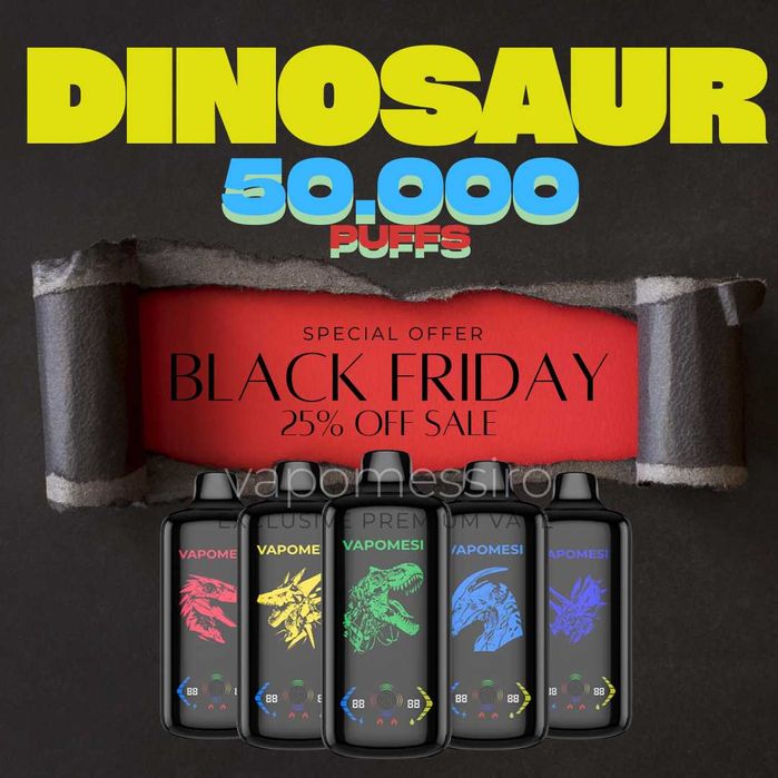 Vape Vapomessi Dinosaur 50.000 puffuri Touch-Screen!