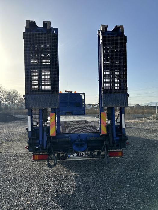 Man Platforma Trailer Transport utilaje Troliu Rampe Hidraulice