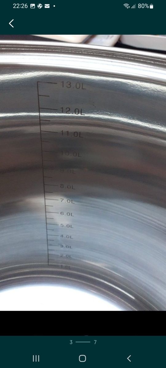 Oală inox 28 cm.cu fundul triplu stratificat 13 litri Ofertă 159 lei