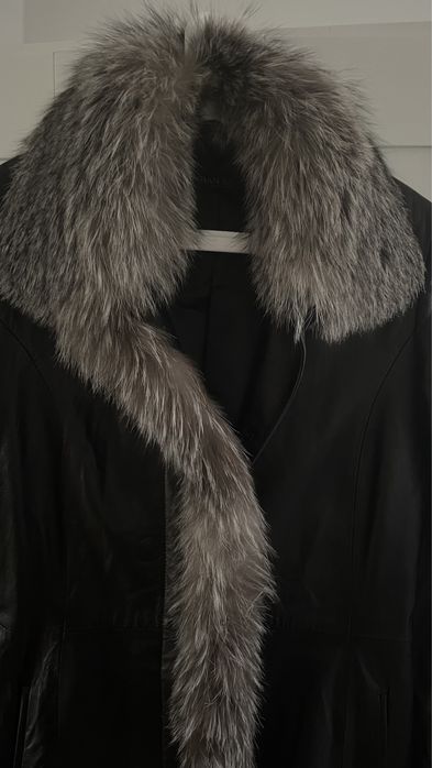 Jachetă piele naturală/blană vulpe