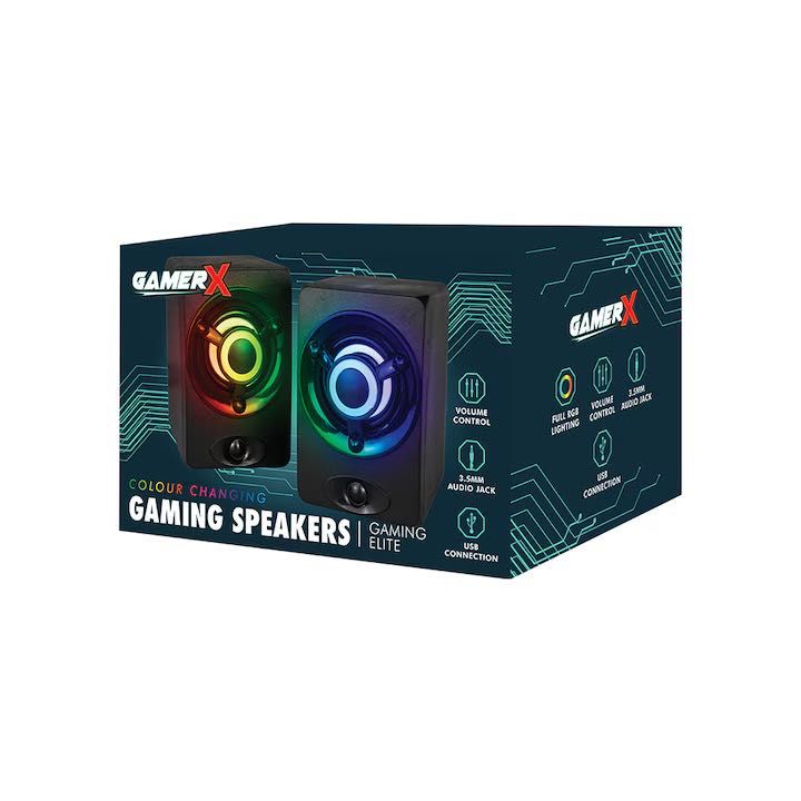 Set 2 boxe gaming, RGB, negre -GamerX