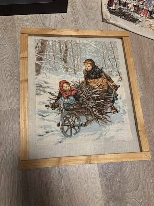 Vand goblen cusut manual numit Copii cu vreascurile