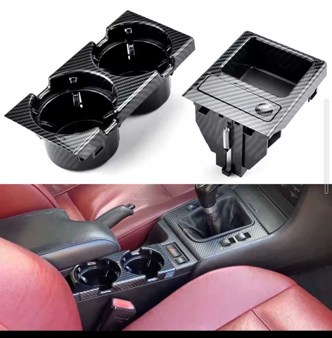 Suport Pahare si Monede compatibil cu BMW  E46 negru/carbon
