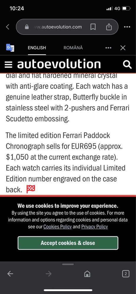 Vând ceas chronograph Ferrari Paddock