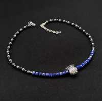 Colier "Hibou" - Lapis Lazuli, Hematit