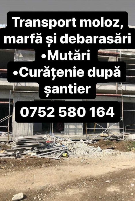 Transport ieftin moloz, moluz, debarasări • Mobilă • Curățenie șantier